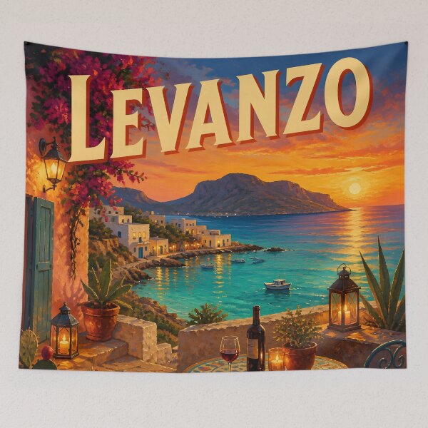 Item preview, Levanzo, Sicily: Scenic-Style Painterly Travel Poster designed and sold by LSVart.