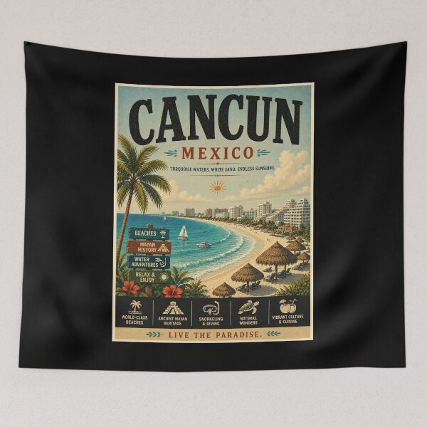 Item preview, Vintage Mexico - Cancun Poster designed and sold by GoodOldVintage.