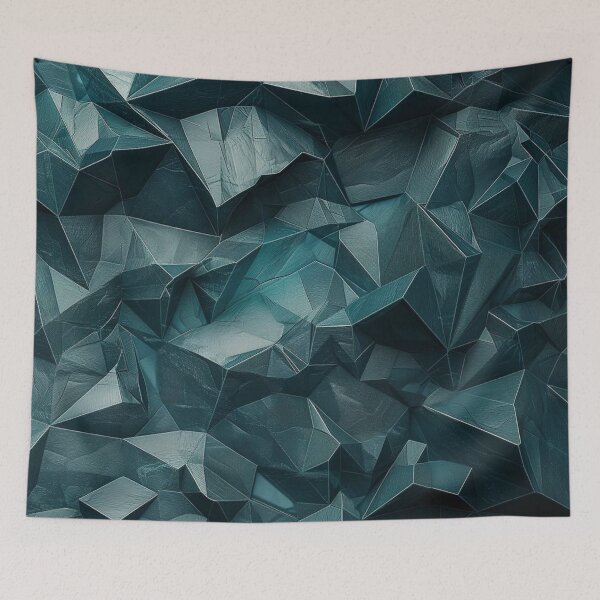 Item preview, Dark Teal Geometric Low Poly Abstract Crystal Texture designed and sold by LYAN-STORE.