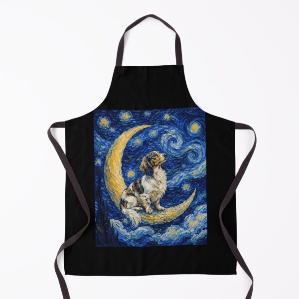 Item preview, Funny Brindle Piebald Dachshund Starry Night Painting Cute Moon Stars Mom Dad Kids designed and sold by FurryHavenPH.