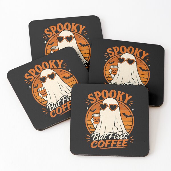 Item preview, Spooky But First Coffee Cute Ghost designed and sold by Canvas-Whispers.
