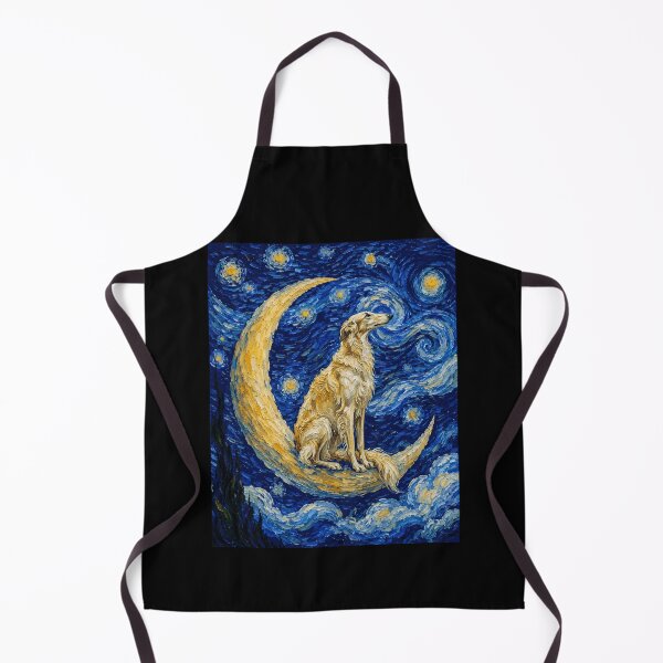 Item preview, Funny Borzoi Starry Night Painting Cute Moon Stars Mom Dad Kids designed and sold by FurryHavenPH.