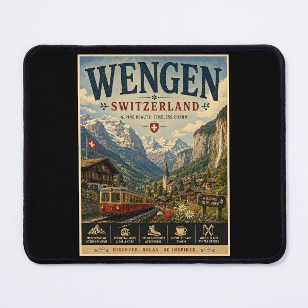 Item preview, Vintage Wengen - Switzerland Poster designed and sold by GoodOldVintage.