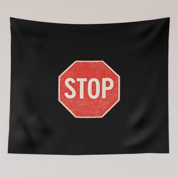 Item preview, STOP - SIGNS - RETRO WORN SIGN - UNIQUE RARE ORIGINAL TSHIRT STICKER designed and sold by SentientGallery.