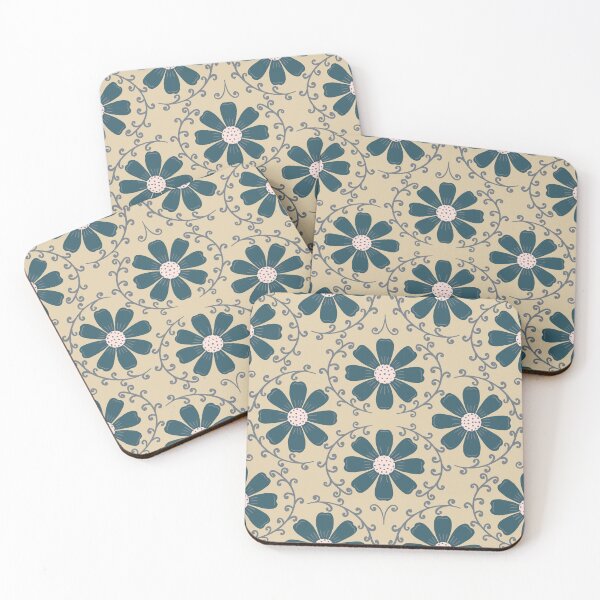 Item preview, Daisy Vine - Slate Teal and Blush on Warm Sand designed and sold by artistmaria.