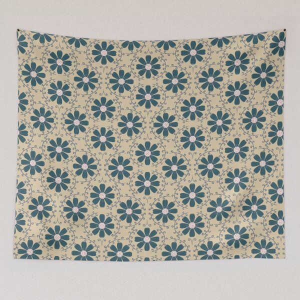 Item preview, Daisy Vine - Slate Teal and Blush on Warm Sand designed and sold by artistmaria.