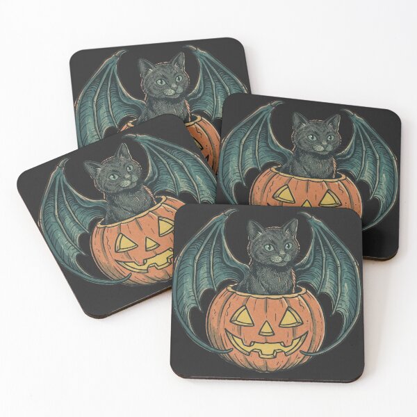 Item preview, Bat Cat in Jack-o'-Lantern Halloween designed and sold by MewSpooky.