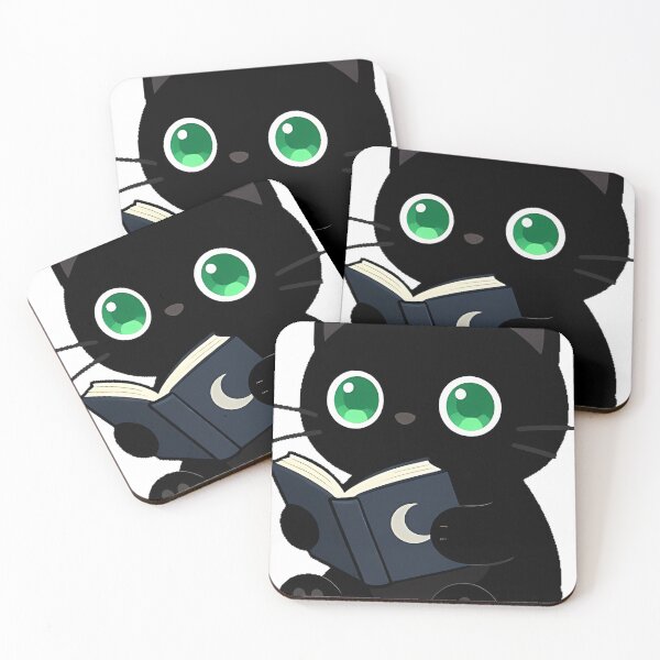 Item preview, Black Cat with Storybook and Stars designed and sold by IllumeInk.