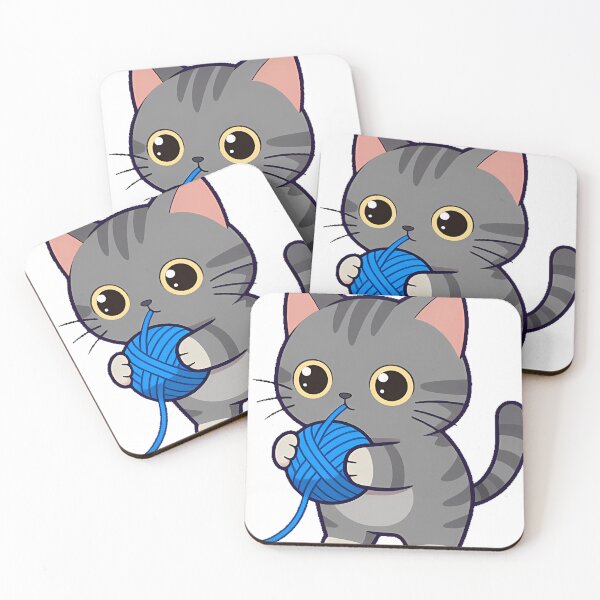 Item preview, Grey Tabby with Ball of Yarn designed and sold by pumsquare.