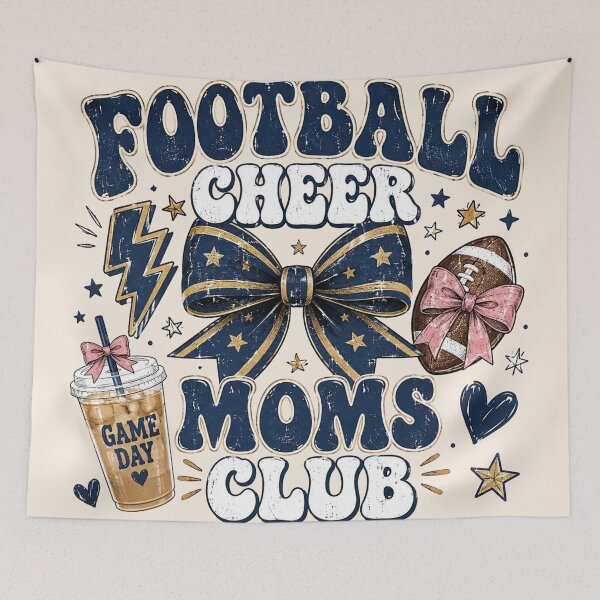 Item preview, Football Cheer Moms Club Game Day Navy Bow Football Mom Gift designed and sold by Yellowriversss.