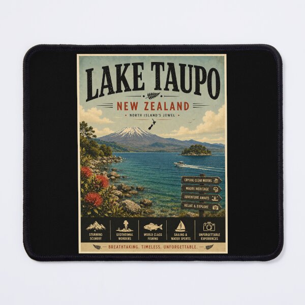 Item preview, Vintage Lake Taupo - New Zealand Poster designed and sold by GoodOldVintage.