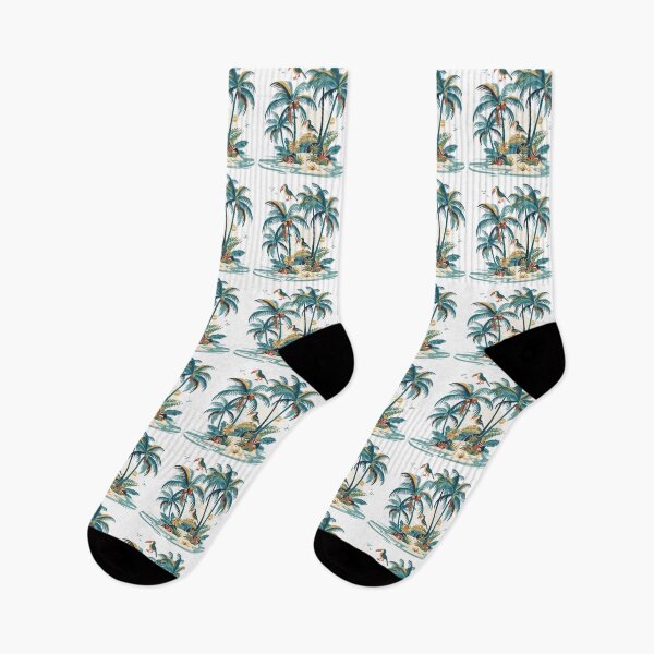 Item preview, Tropical Island Paradise with Palm Trees & Toucans | Exotic Nature Art designed and sold by Awarrie.
