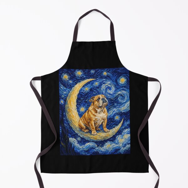 Item preview, Funny Bulldog Starry Night Painting Cute Moon Stars Mom Dad Kids designed and sold by FurryHavenPH.