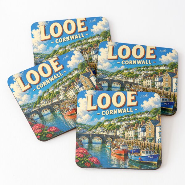 Item preview, Looe, Cornwall: scenic-Style Painterly Travel Poster designed and sold by LSVart.
