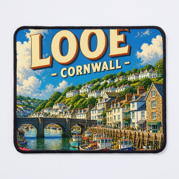 Item preview, Looe, Cornwall: scenic-Style Painterly Travel Poster designed and sold by LSVart.