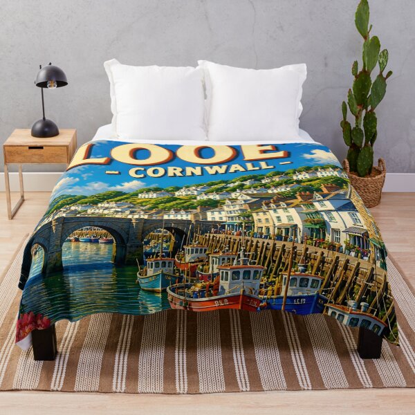 Item preview, Looe, Cornwall: scenic-Style Painterly Travel Poster designed and sold by LSVart.