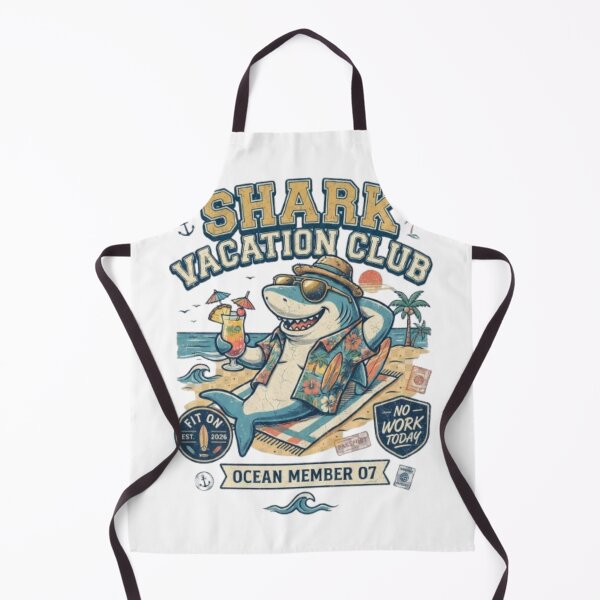 Item preview, Funny Shark Vacation Club Summer Animal Shirt designed and sold by Fit On.
