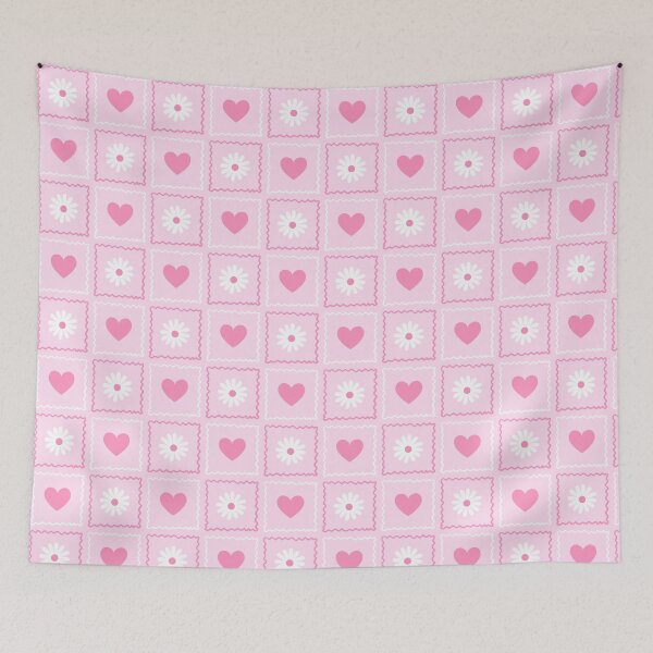 Item preview, Pink Hearts and Daisies Pattern designed and sold by jianina-alondra.