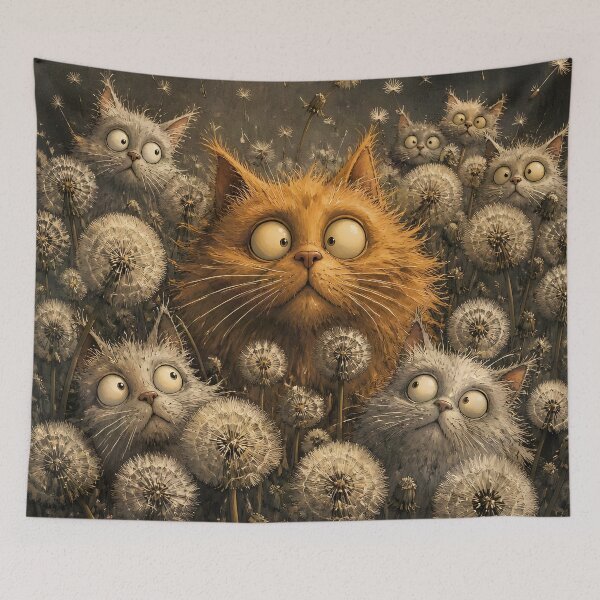 Item preview, Cats Among Dandelions designed and sold by sigmaartstudio.
