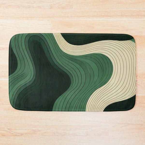 Item preview, Emerald Green Topographic Abstract Line Art Wave Pattern designed and sold by LYAN-STORE.