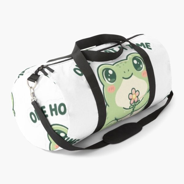 Item preview, One Hop at a Time | Cute Frog Motivational Quote Sticker designed and sold by Tiny-Doodle-Co.