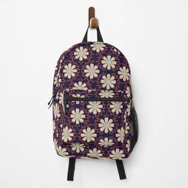 Item preview, Daisy Vine - Warm Cream and Terracotta on Midnight Navy designed and sold by artistmaria.