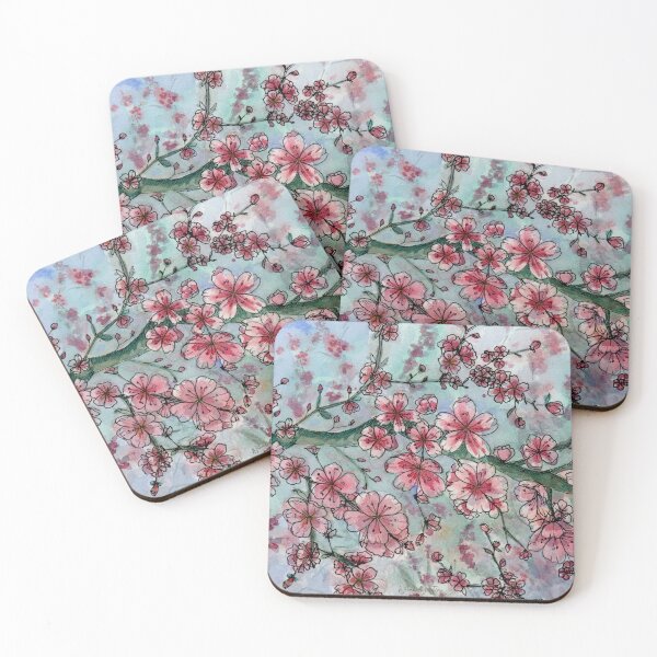Item preview, Cherry Blossom Watercolor and Ink Painting — Spring Floral Art designed and sold by watercolorbytelma.