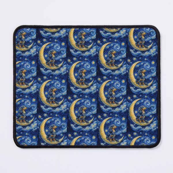 Item preview, Funny Blue and Tan Dachshund Starry Night Painting Cute Moon Stars Mom Dad Kids designed and sold by FurryHavenPH.