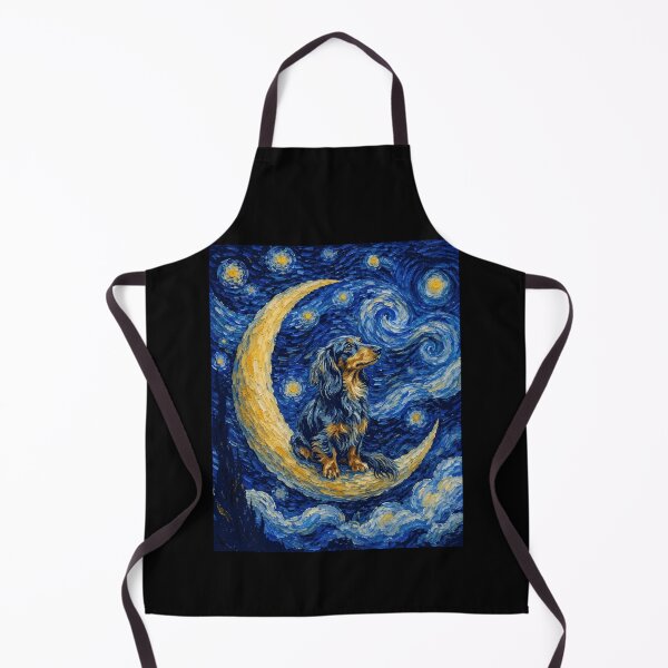 Item preview, Funny Blue and Tan Dachshund Starry Night Painting Cute Moon Stars Mom Dad Kids designed and sold by FurryHavenPH.