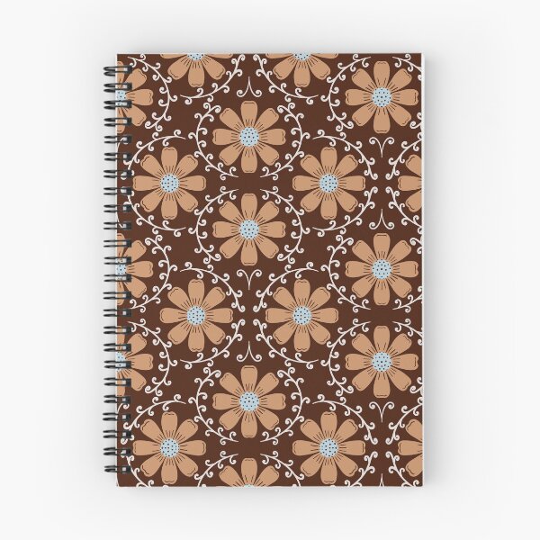 Item preview, Daisy Vine - Warm Tan and Ice Blue on Chocolate Brown designed and sold by artistmaria.