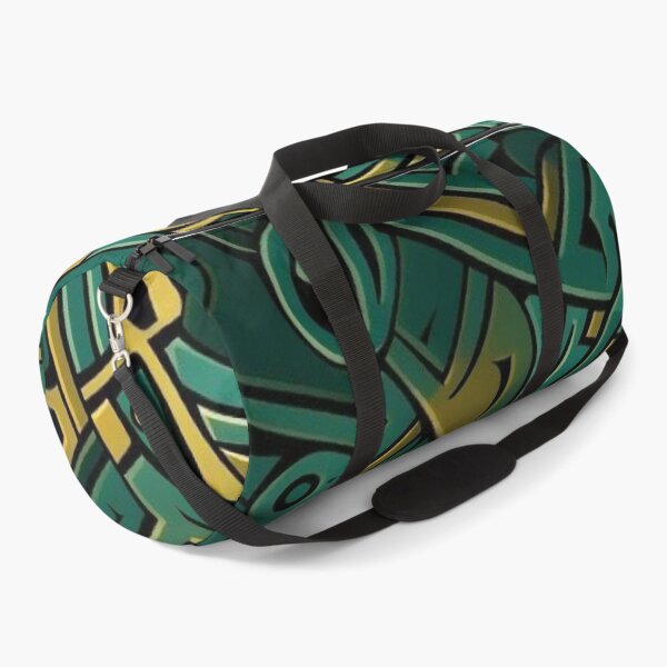 Item preview, Emerald Green and Gold Tribal Graffiti Doodle Abstract Pattern designed and sold by LYAN-STORE.