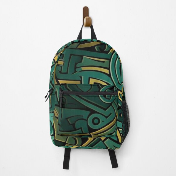 Item preview, Emerald Green and Gold Tribal Graffiti Doodle Abstract Pattern designed and sold by LYAN-STORE.