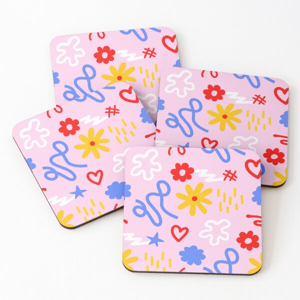 Item preview, Colorful Flower Heart Doodle Pattern designed and sold by jianina-alondra.