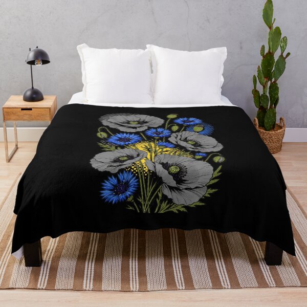 Item preview, Blue Cornflower and Poppy Flowers | Vintage Botanical Wildflower Floral Design designed and sold by DreamPrintForge.