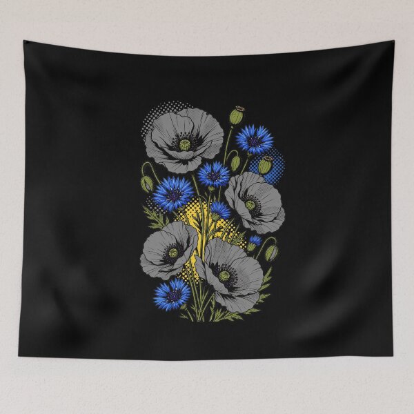 Item preview, Blue Cornflower and Poppy Flowers | Vintage Botanical Wildflower Floral Design designed and sold by DreamPrintForge.