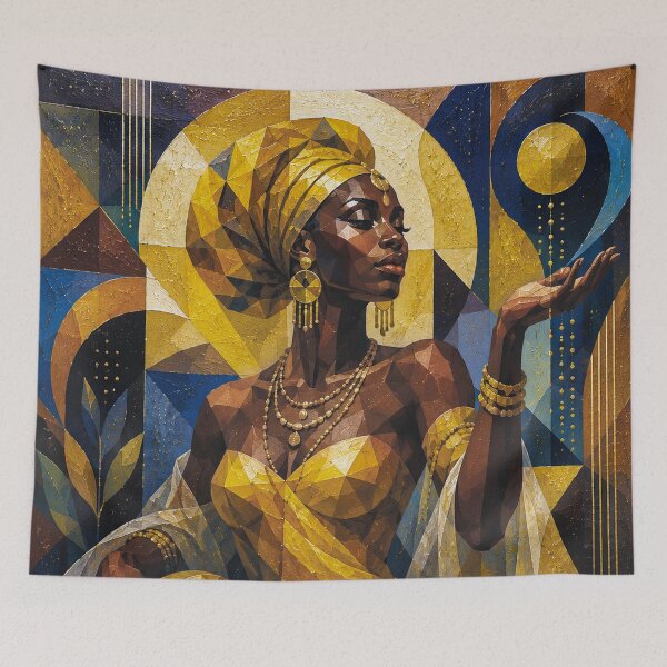 Item preview, Oshun Goddess of the Sacred River painting. designed and sold by GalleryKauffeld.