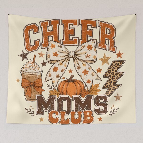 Item preview, Fall Cheer Moms Club Pumpkin Spice Leopard Bow Thanksgiving designed and sold by Yellowriversss.