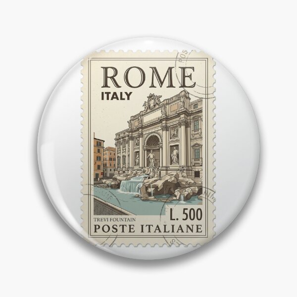 Item preview, Vintage Rome Trevi Fountain Italy Travel Stamp designed and sold by k3rstman1.