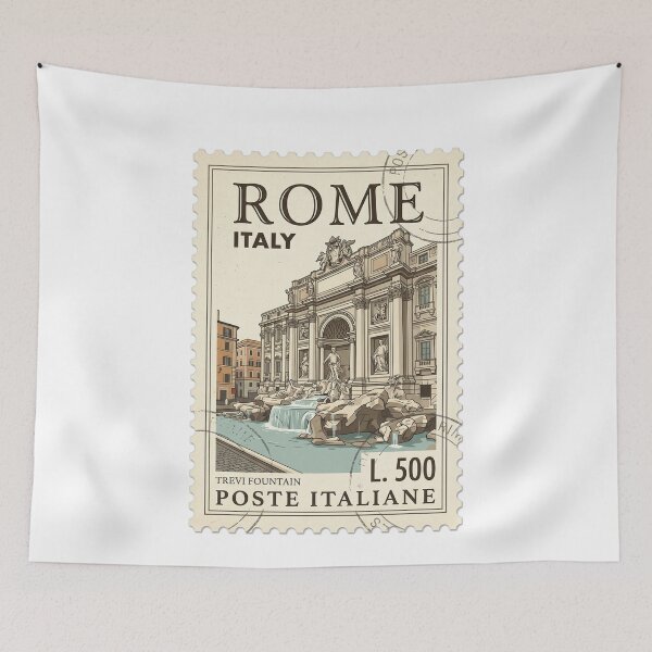 Item preview, Vintage Rome Trevi Fountain Italy Travel Stamp designed and sold by k3rstman1.