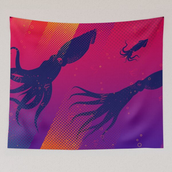 Item preview, Squid Trio Sunset Ocean Art designed and sold by chaaval.