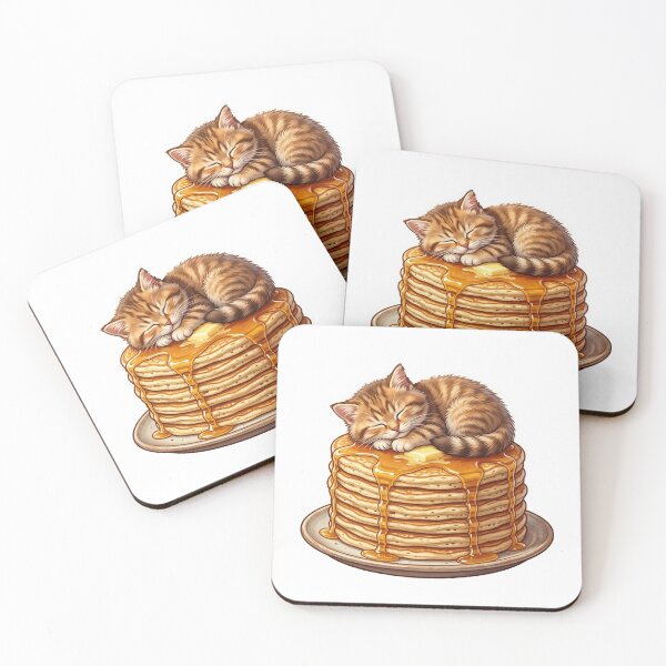 Item preview, Cat Napping on Pancake Stack designed and sold by YNAMREG.