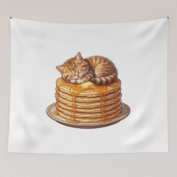 Item preview, Cat Napping on Pancake Stack designed and sold by YNAMREG.