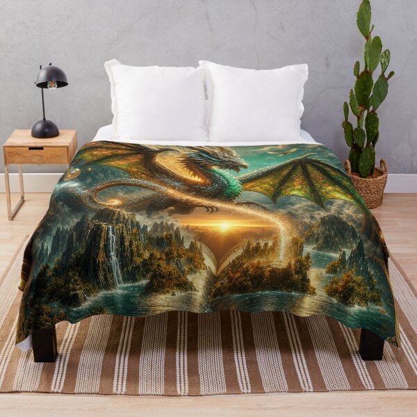 Item preview, Magic Dragon Book Wall Art – Enchanted Fantasy Dragon Emerging from Ancient Spellbook designed and sold by DrakariArt.