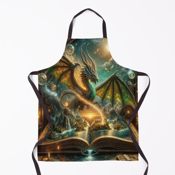 Item preview, Magic Dragon Book Wall Art – Enchanted Fantasy Dragon Emerging from Ancient Spellbook designed and sold by DrakariArt.