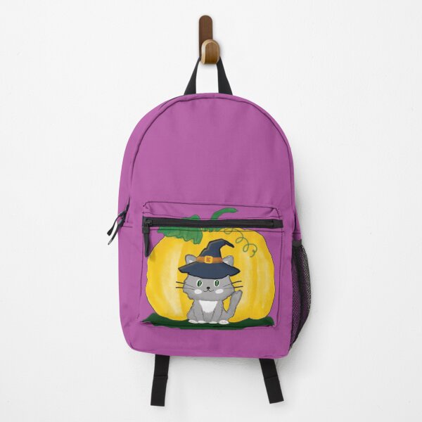 Item preview, Cute Little Cat Wearing a Hat, Sitting in Front of a Pumpkin designed and sold by studiodrchicken.