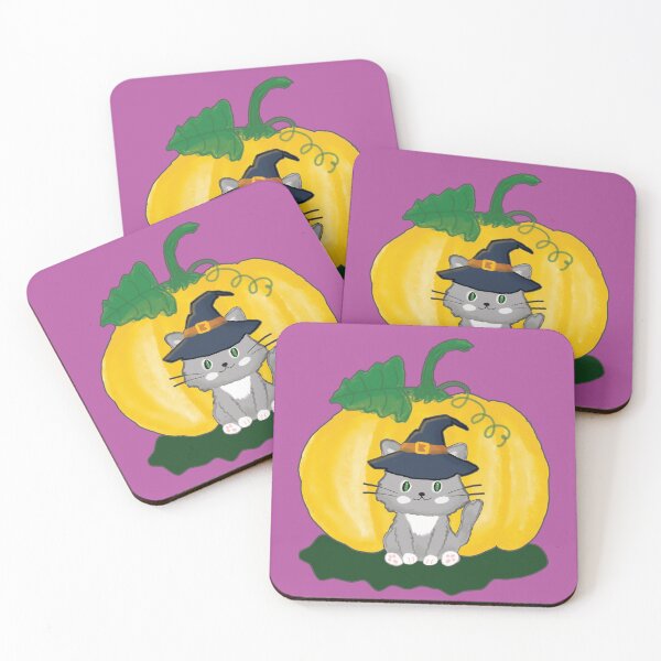 Item preview, Cute Little Cat Wearing a Hat, Sitting in Front of a Pumpkin designed and sold by studiodrchicken.