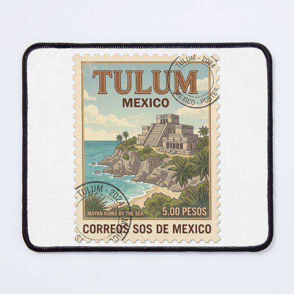 Item preview, Vintage Tulum Mexico Mayan Ruins Travel Stamp designed and sold by k3rstman1.