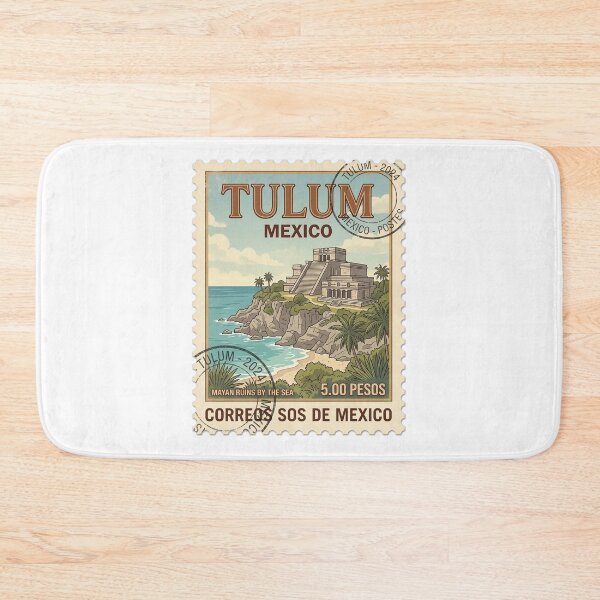 Item preview, Vintage Tulum Mexico Mayan Ruins Travel Stamp designed and sold by k3rstman1.