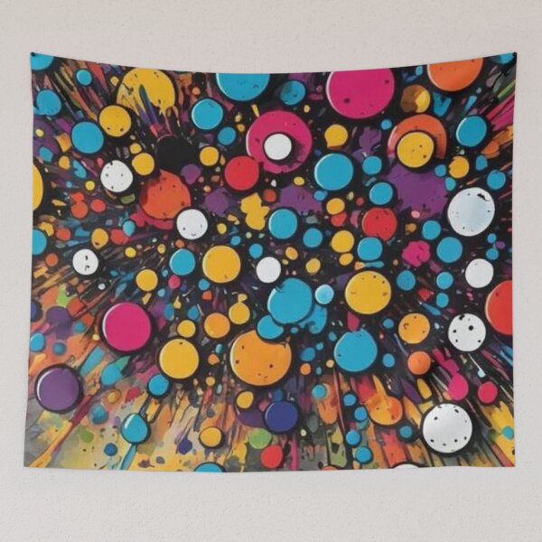 Item preview, Colorful Paint Splatter Polka Dot Burst Abstract Pattern designed and sold by LYAN-STORE.