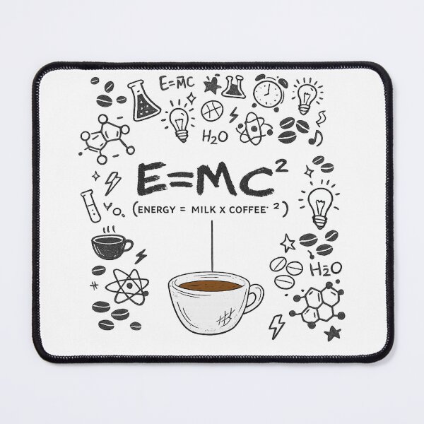Item preview, E=MC2 Energy Milk Coffee Funny Physics Science Chalkboard Art designed and sold by Shakhbata-1.